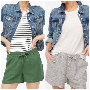 Two J. Crew Linen Blend Shorts